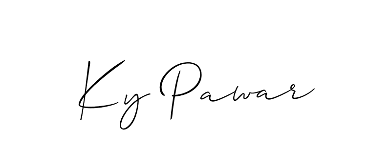 Use a signature maker to create a handwritten signature online. With this signature software, you can design (Allison_Script) your own signature for name Ky Pawar. Ky Pawar signature style 2 images and pictures png