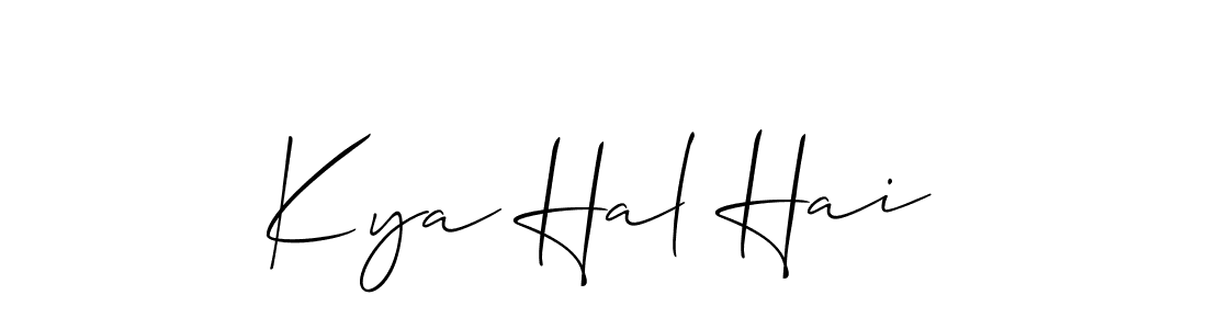 Once you've used our free online signature maker to create your best signature Allison_Script style, it's time to enjoy all of the benefits that Kya Hal Hai name signing documents. Kya Hal Hai signature style 2 images and pictures png