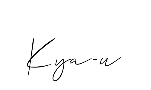 Create a beautiful signature design for name Kya-u. With this signature (Allison_Script) fonts, you can make a handwritten signature for free. Kya-u signature style 2 images and pictures png