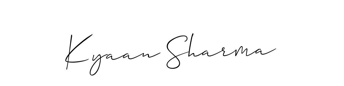 It looks lik you need a new signature style for name Kyaan Sharma. Design unique handwritten (Allison_Script) signature with our free signature maker in just a few clicks. Kyaan Sharma signature style 2 images and pictures png