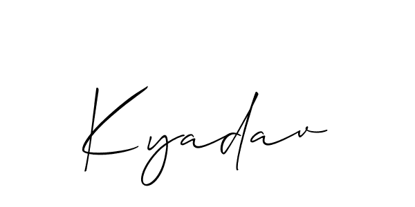 The best way (Allison_Script) to make a short signature is to pick only two or three words in your name. The name Kyadav include a total of six letters. For converting this name. Kyadav signature style 2 images and pictures png