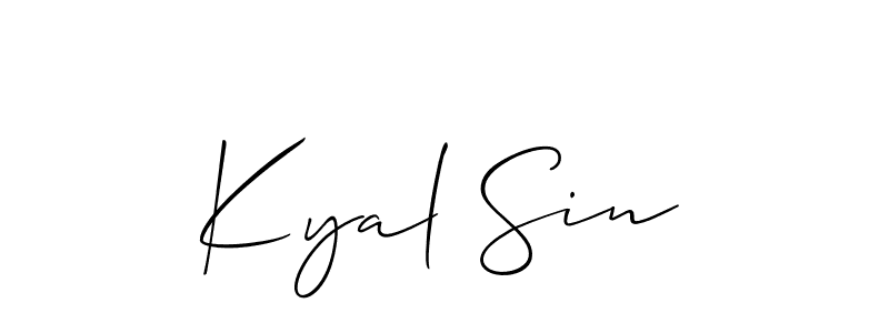 How to make Kyal Sin name signature. Use Allison_Script style for creating short signs online. This is the latest handwritten sign. Kyal Sin signature style 2 images and pictures png