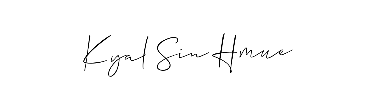 Make a short Kyal Sin Hmue signature style. Manage your documents anywhere anytime using Allison_Script. Create and add eSignatures, submit forms, share and send files easily. Kyal Sin Hmue signature style 2 images and pictures png