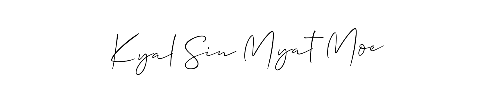 Also You can easily find your signature by using the search form. We will create Kyal Sin Myat Moe name handwritten signature images for you free of cost using Allison_Script sign style. Kyal Sin Myat Moe signature style 2 images and pictures png
