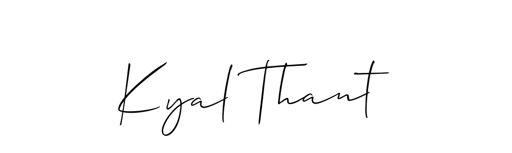 Also You can easily find your signature by using the search form. We will create Kyal Thant name handwritten signature images for you free of cost using Allison_Script sign style. Kyal Thant signature style 2 images and pictures png