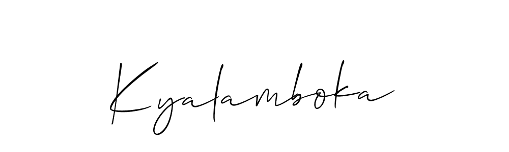 Allison_Script is a professional signature style that is perfect for those who want to add a touch of class to their signature. It is also a great choice for those who want to make their signature more unique. Get Kyalamboka name to fancy signature for free. Kyalamboka signature style 2 images and pictures png