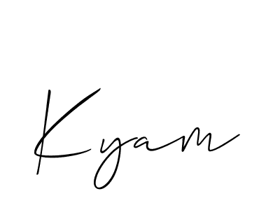 Create a beautiful signature design for name Kyam. With this signature (Allison_Script) fonts, you can make a handwritten signature for free. Kyam signature style 2 images and pictures png