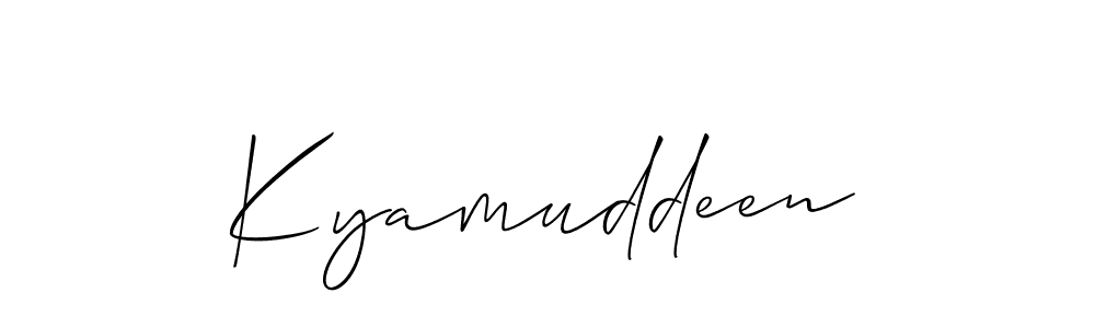 It looks lik you need a new signature style for name Kyamuddeen. Design unique handwritten (Allison_Script) signature with our free signature maker in just a few clicks. Kyamuddeen signature style 2 images and pictures png