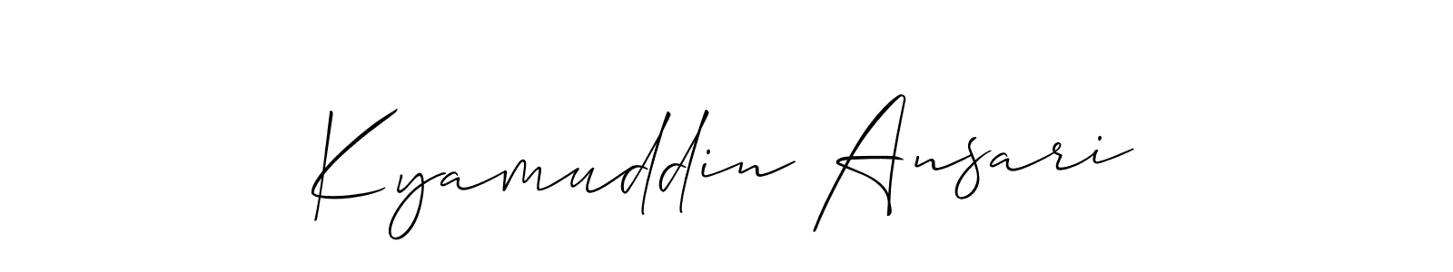 Also we have Kyamuddin Ansari name is the best signature style. Create professional handwritten signature collection using Allison_Script autograph style. Kyamuddin Ansari signature style 2 images and pictures png