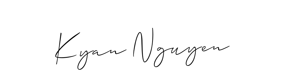 if you are searching for the best signature style for your name Kyan Nguyen. so please give up your signature search. here we have designed multiple signature styles  using Allison_Script. Kyan Nguyen signature style 2 images and pictures png