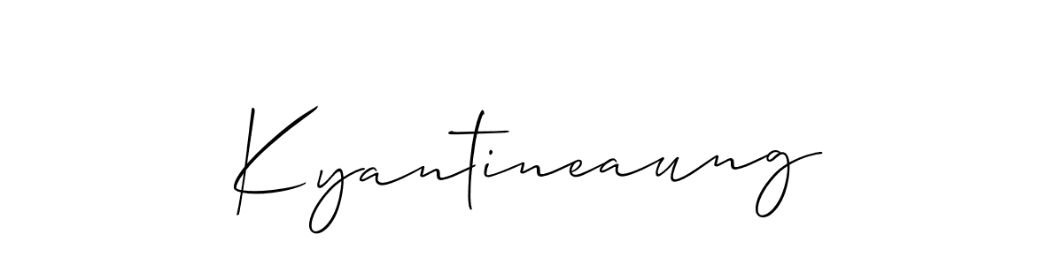 The best way (Allison_Script) to make a short signature is to pick only two or three words in your name. The name Kyantineaung include a total of six letters. For converting this name. Kyantineaung signature style 2 images and pictures png