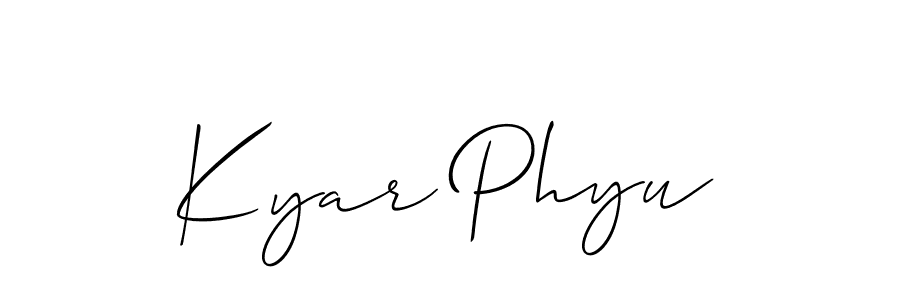 Use a signature maker to create a handwritten signature online. With this signature software, you can design (Allison_Script) your own signature for name Kyar Phyu. Kyar Phyu signature style 2 images and pictures png