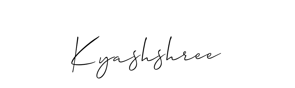 Design your own signature with our free online signature maker. With this signature software, you can create a handwritten (Allison_Script) signature for name Kyashshree. Kyashshree signature style 2 images and pictures png