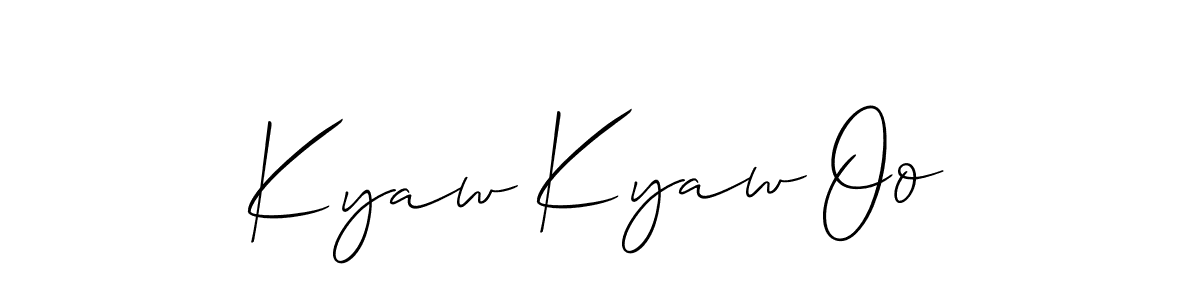 if you are searching for the best signature style for your name Kyaw Kyaw Oo. so please give up your signature search. here we have designed multiple signature styles  using Allison_Script. Kyaw Kyaw Oo signature style 2 images and pictures png