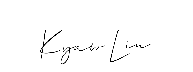How to Draw Kyaw Lin signature style? Allison_Script is a latest design signature styles for name Kyaw Lin. Kyaw Lin signature style 2 images and pictures png