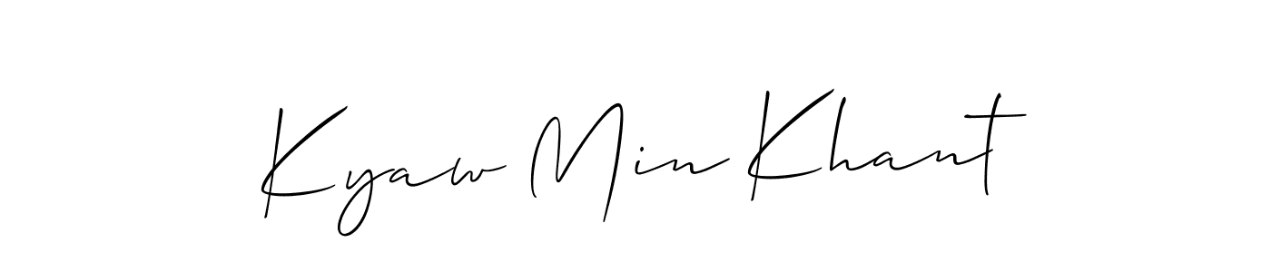 Create a beautiful signature design for name Kyaw Min Khant. With this signature (Allison_Script) fonts, you can make a handwritten signature for free. Kyaw Min Khant signature style 2 images and pictures png