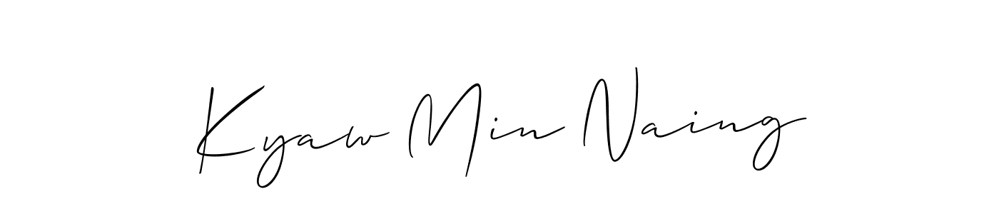 Make a short Kyaw Min Naing signature style. Manage your documents anywhere anytime using Allison_Script. Create and add eSignatures, submit forms, share and send files easily. Kyaw Min Naing signature style 2 images and pictures png