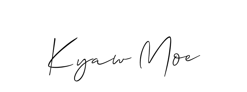Also we have Kyaw Moe name is the best signature style. Create professional handwritten signature collection using Allison_Script autograph style. Kyaw Moe signature style 2 images and pictures png
