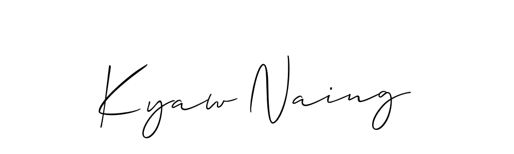 It looks lik you need a new signature style for name Kyaw Naing. Design unique handwritten (Allison_Script) signature with our free signature maker in just a few clicks. Kyaw Naing signature style 2 images and pictures png