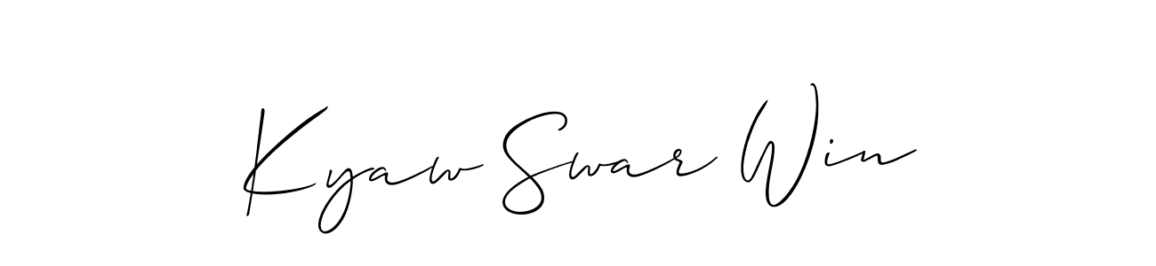 if you are searching for the best signature style for your name Kyaw Swar Win. so please give up your signature search. here we have designed multiple signature styles  using Allison_Script. Kyaw Swar Win signature style 2 images and pictures png