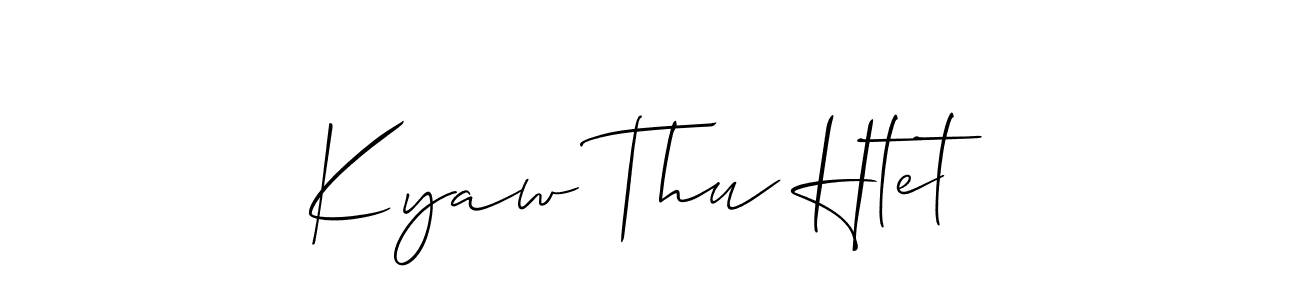 The best way (Allison_Script) to make a short signature is to pick only two or three words in your name. The name Kyaw Thu Htet include a total of six letters. For converting this name. Kyaw Thu Htet signature style 2 images and pictures png
