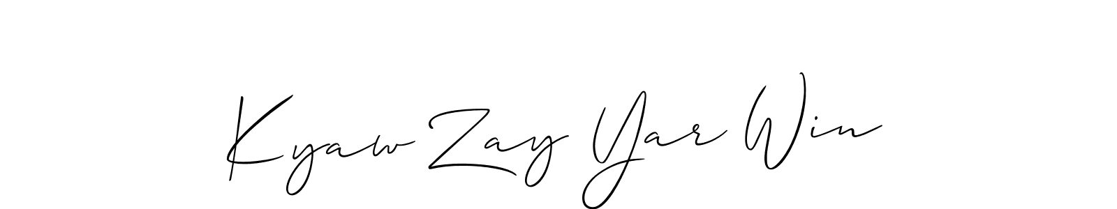 You can use this online signature creator to create a handwritten signature for the name Kyaw Zay Yar Win. This is the best online autograph maker. Kyaw Zay Yar Win signature style 2 images and pictures png