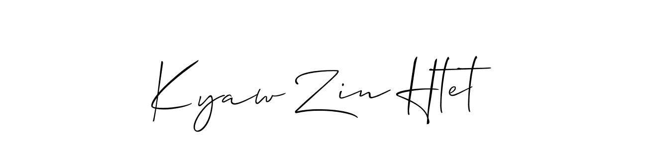 Also You can easily find your signature by using the search form. We will create Kyaw Zin Htet name handwritten signature images for you free of cost using Allison_Script sign style. Kyaw Zin Htet signature style 2 images and pictures png