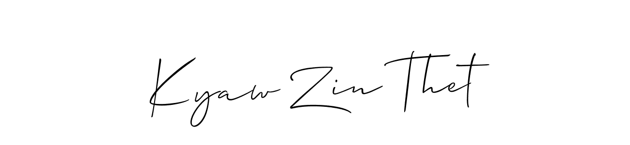 Make a short Kyaw Zin Thet signature style. Manage your documents anywhere anytime using Allison_Script. Create and add eSignatures, submit forms, share and send files easily. Kyaw Zin Thet signature style 2 images and pictures png