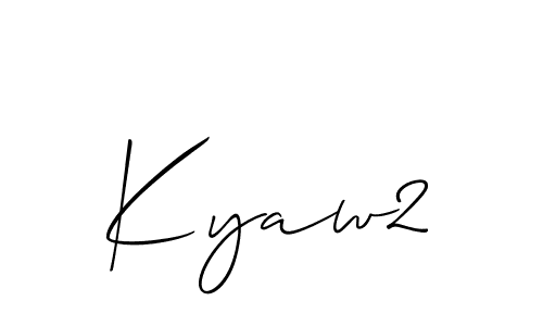 How to Draw Kyaw2 signature style? Allison_Script is a latest design signature styles for name Kyaw2. Kyaw2 signature style 2 images and pictures png