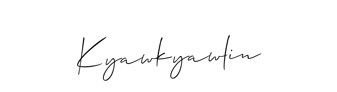 Also we have Kyawkyawlin name is the best signature style. Create professional handwritten signature collection using Allison_Script autograph style. Kyawkyawlin signature style 2 images and pictures png