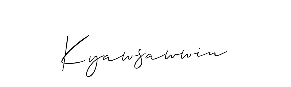 Design your own signature with our free online signature maker. With this signature software, you can create a handwritten (Allison_Script) signature for name Kyawsawwin. Kyawsawwin signature style 2 images and pictures png