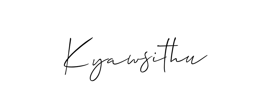 How to Draw Kyawsithu signature style? Allison_Script is a latest design signature styles for name Kyawsithu. Kyawsithu signature style 2 images and pictures png