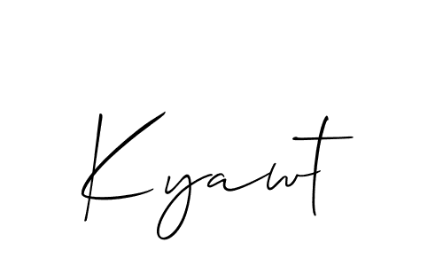 It looks lik you need a new signature style for name Kyawt. Design unique handwritten (Allison_Script) signature with our free signature maker in just a few clicks. Kyawt signature style 2 images and pictures png