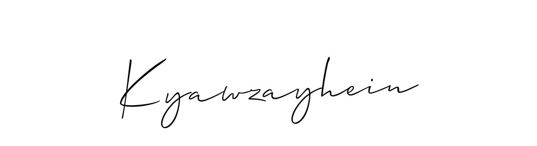 Allison_Script is a professional signature style that is perfect for those who want to add a touch of class to their signature. It is also a great choice for those who want to make their signature more unique. Get Kyawzayhein name to fancy signature for free. Kyawzayhein signature style 2 images and pictures png
