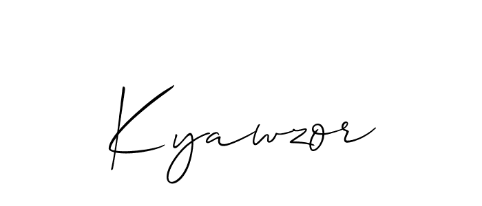 Create a beautiful signature design for name Kyawzor. With this signature (Allison_Script) fonts, you can make a handwritten signature for free. Kyawzor signature style 2 images and pictures png