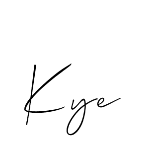 It looks lik you need a new signature style for name Kye. Design unique handwritten (Allison_Script) signature with our free signature maker in just a few clicks. Kye signature style 2 images and pictures png