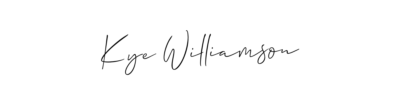Make a beautiful signature design for name Kye Williamson. With this signature (Allison_Script) style, you can create a handwritten signature for free. Kye Williamson signature style 2 images and pictures png
