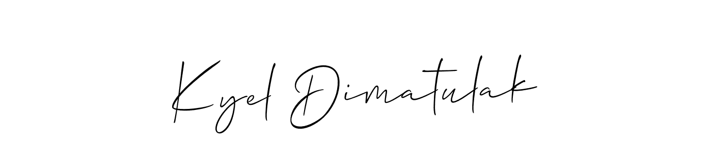 if you are searching for the best signature style for your name Kyel Dimatulak. so please give up your signature search. here we have designed multiple signature styles  using Allison_Script. Kyel Dimatulak signature style 2 images and pictures png