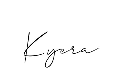 Create a beautiful signature design for name Kyera. With this signature (Allison_Script) fonts, you can make a handwritten signature for free. Kyera signature style 2 images and pictures png