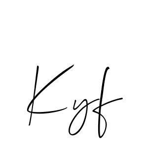 Make a short Kyf signature style. Manage your documents anywhere anytime using Allison_Script. Create and add eSignatures, submit forms, share and send files easily. Kyf signature style 2 images and pictures png