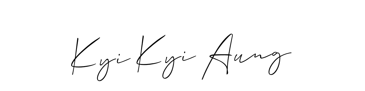 Similarly Allison_Script is the best handwritten signature design. Signature creator online .You can use it as an online autograph creator for name Kyi Kyi Aung. Kyi Kyi Aung signature style 2 images and pictures png