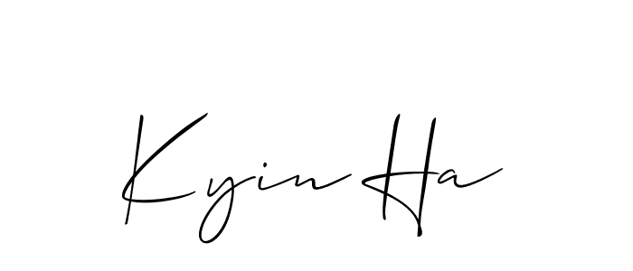 You should practise on your own different ways (Allison_Script) to write your name (Kyin Ha) in signature. don't let someone else do it for you. Kyin Ha signature style 2 images and pictures png