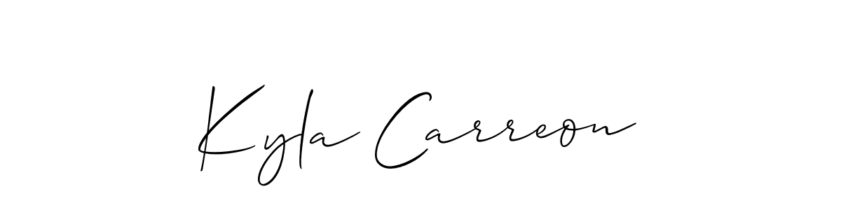 Make a beautiful signature design for name Kyla Carreon. With this signature (Allison_Script) style, you can create a handwritten signature for free. Kyla Carreon signature style 2 images and pictures png