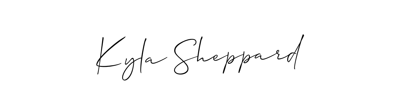 Make a beautiful signature design for name Kyla Sheppard. With this signature (Allison_Script) style, you can create a handwritten signature for free. Kyla Sheppard signature style 2 images and pictures png