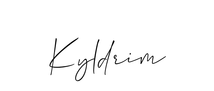 The best way (Allison_Script) to make a short signature is to pick only two or three words in your name. The name Kyldrim include a total of six letters. For converting this name. Kyldrim signature style 2 images and pictures png