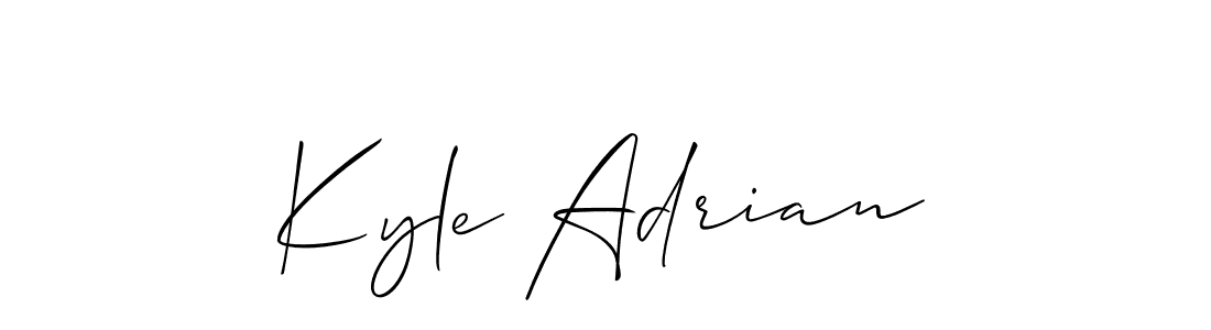The best way (Allison_Script) to make a short signature is to pick only two or three words in your name. The name Kyle Adrian include a total of six letters. For converting this name. Kyle Adrian signature style 2 images and pictures png