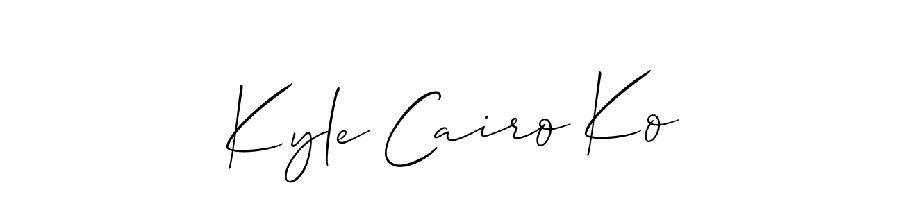 Check out images of Autograph of Kyle Cairo Ko name. Actor Kyle Cairo Ko Signature Style. Allison_Script is a professional sign style online. Kyle Cairo Ko signature style 2 images and pictures png