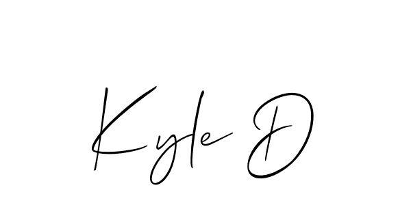 It looks lik you need a new signature style for name Kyle D. Design unique handwritten (Allison_Script) signature with our free signature maker in just a few clicks. Kyle D signature style 2 images and pictures png