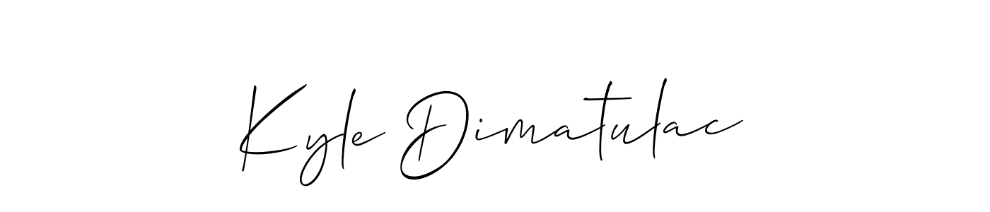 Design your own signature with our free online signature maker. With this signature software, you can create a handwritten (Allison_Script) signature for name Kyle Dimatulac. Kyle Dimatulac signature style 2 images and pictures png