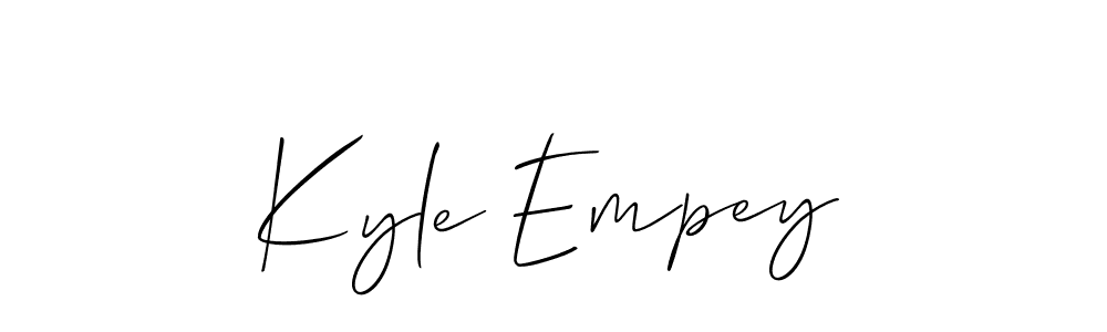 Create a beautiful signature design for name Kyle Empey. With this signature (Allison_Script) fonts, you can make a handwritten signature for free. Kyle Empey signature style 2 images and pictures png